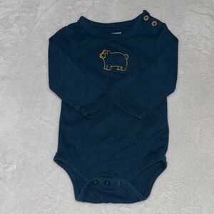 (3 for $10) Joe fresh Navy Blue Baby Bodysuit with Bear Design